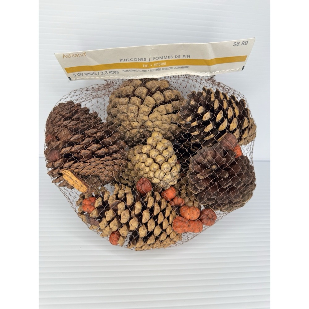 Ashland Pecan Caramel Scented Pinecones 3.3L Fall Autumn Decorative Potpourri